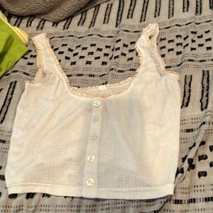 Pacsun white button up tain top